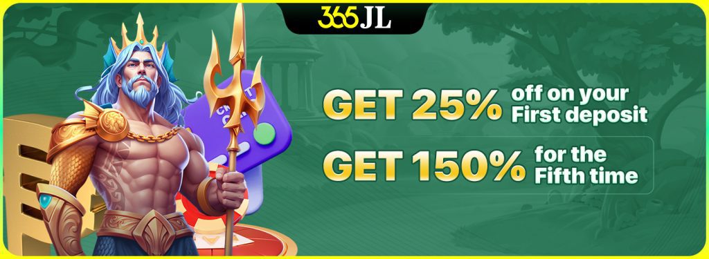 Get 25% off on your First deposit. Get 150% for the Fifth time