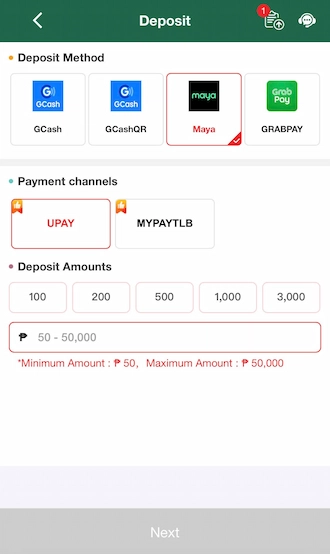 Step 1: Select the PayMaya method