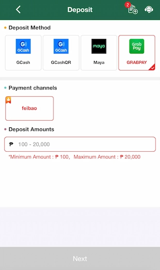 Step 1: select the payment method and GrabPay.
